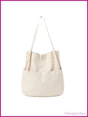 Washed Cotton Canvas Bucket Bag Slouchy Hobo Tote Shoulder Bag
